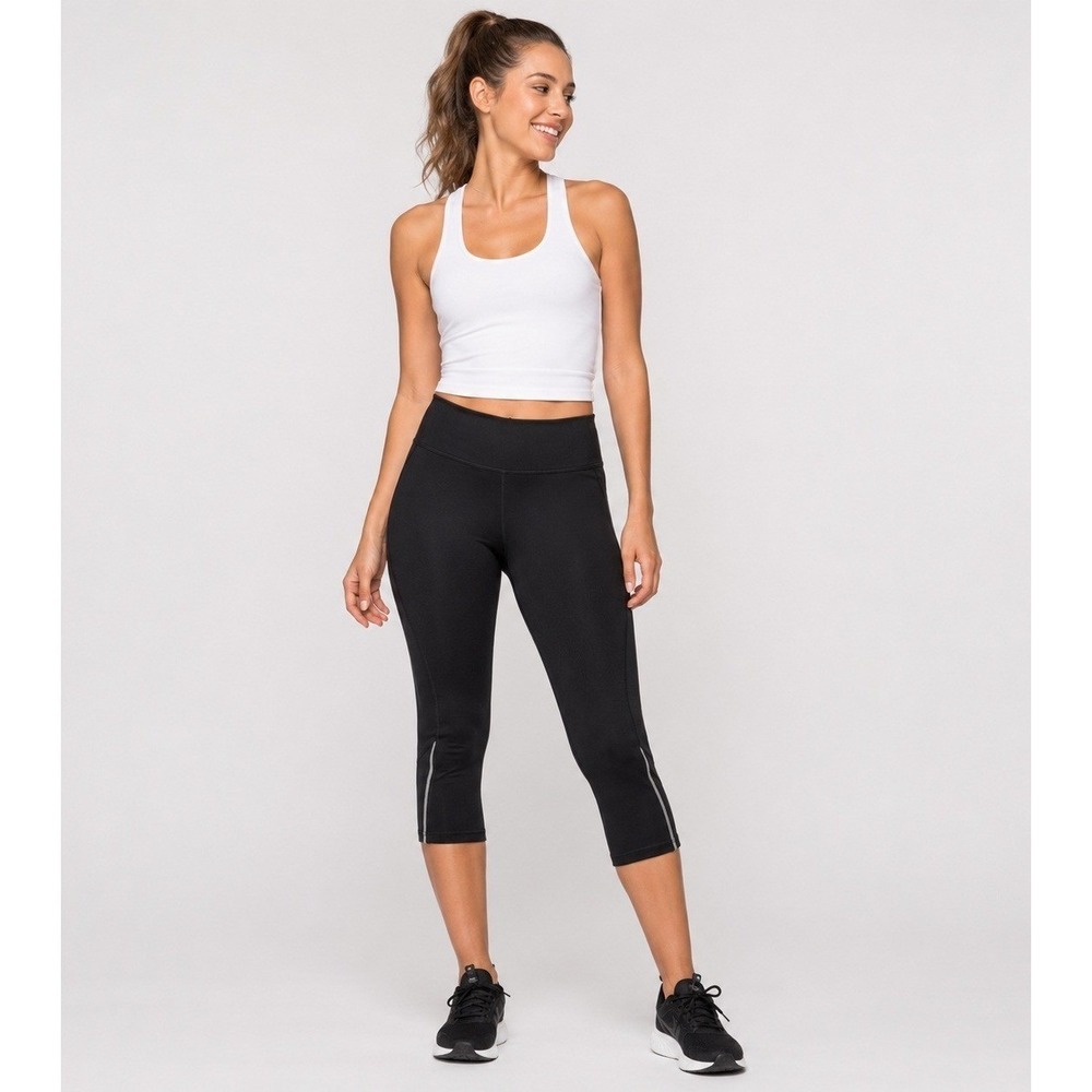 Patagonia Workout‎ Leggings Small Black Nylon Polyester Crop Drawstring Waist